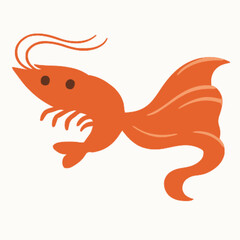 Shrimp vector clipart art illustration solid white background 