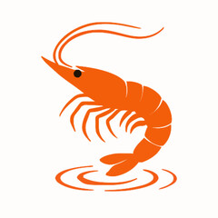 Shrimp vector clipart art illustration solid white background 