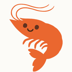 Shrimp vector clipart art illustration solid white background 