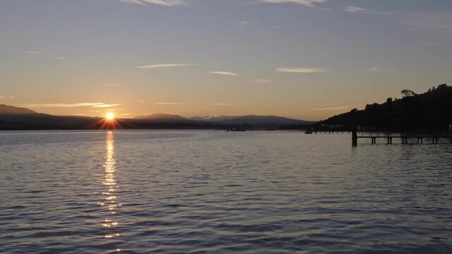 Golden sunrise over Tomales Bay
