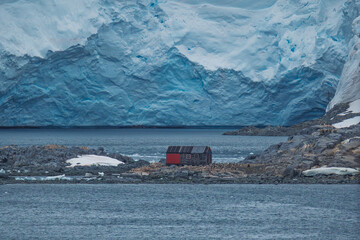 Port Lockroy Antarctica Penguin Post Office Close Up. Remote British Science Station. Penguin Colony Habitat Frozen Landscape