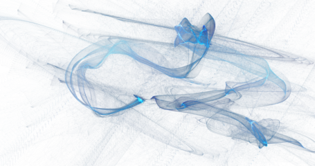 Sweeping diagonal bands of soft blue smoke, layered translucent planes and curves gliding across white canvas, sophisticated abstract PNG illustration perfect for corporate, finance and technology des