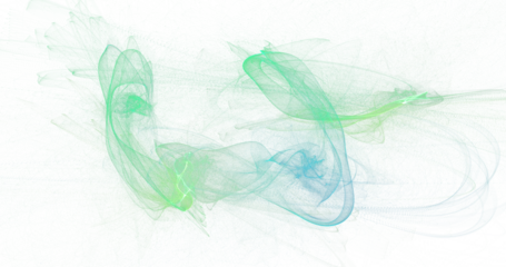 Gentle green and teal smoke loops forming organic shapes on white, fresh airy abstract motion scene with light textures, calming high resolution PNG background for nature inspired digital artwork

