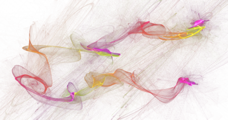 Sweeping twin bands of vivid smoke in magenta, orange and yellow, layered abstract motion streaks across white field, expressive flowing PNG artwork perfect for modern branding and digital layouts

