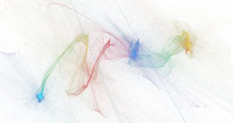 Graceful rising smoke arches in soft rainbow hues, expansive abstract motion artwork with delicate radial textures on white, tranquil flowing PNG background for elegant modern visual design

