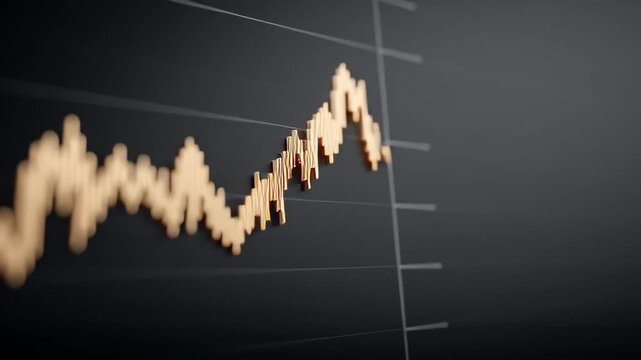 Graphs illustrate changes in stock prices showing upward and downward movements over time. Data reflects market activity and trends in finance
