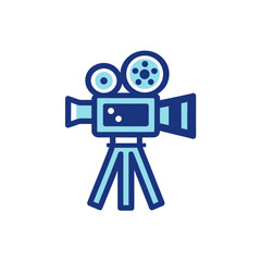 Classic film camera on tripod