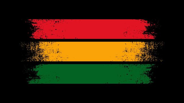Grunge Pan-African Flag Stripes Animated Background for Black History Month Celebration
