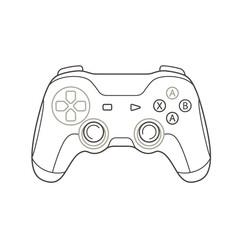 Simple Line Drawing of Game Controller. © Fabima