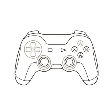 Simple Line Drawing of Game Controller.