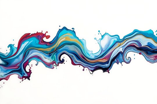 Generative AI Abstract Fluid Color Swirls with Vibrant Hues - Powered by Adobe