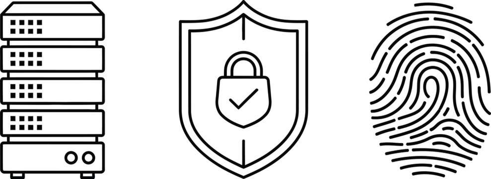 Secure server with shield and fingerprint authentication