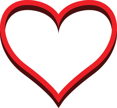 Heart shape design for love symbols, Set simple drawings heart symbols, valentines day related designs and frames, Red heart formed by Available in vector EPS format. editable vector file format.