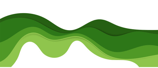 Modern abstract background featuring flowing green layers with soft shadows and clean composition, perfect for website headers, banners, and presentations.