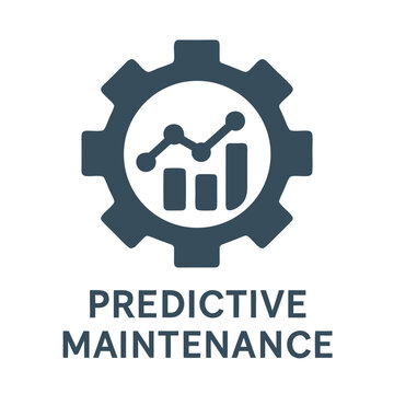 Predictive Maintenance Icon, Analytics and Gear