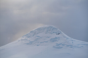 Antarctica Beautiful Mountain Peak Covered in Snow and Ice. Untouched Powder Abstract Nature Pattern Texture Frozen Landscape
