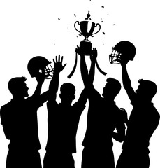 American Football Champions &ndash; Victory Trophy Silhouette