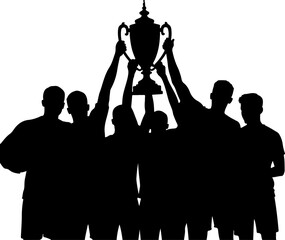 American Football Champions &ndash; Victory Trophy Silhouette