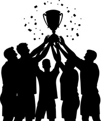 American Football Champions &ndash; Victory Trophy Silhouette