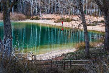 Laguna Salvadora beaches in Lagunas de Ruidera Natural Park, Spain