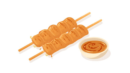 Delicious Grilled Indonesian Satay Skewers with Peanut Sauce, a Culinary Delight

