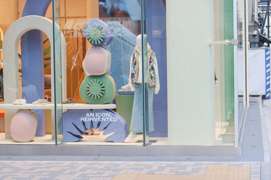 TOKYO, JAPAN - January 8, 2026: Display in the window of an Ugg store in Tokyo's Ginza area.