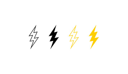 Obraz premium Lightning icon set. electric icon vector. power icon. energy sign.