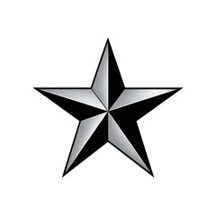 Obraz premium ThreeD metallic star shape isolated on transparent background transparent background