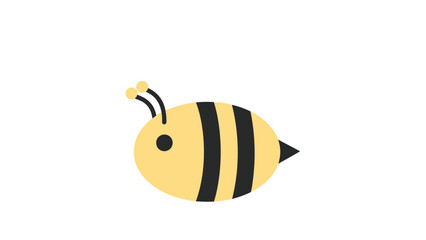 A cute cartoon character of a happy yellow and black aquarium fish designed as a funny flying honey bee insect vector illustration isolated on a white background