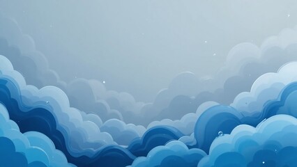 A floating ribbon tab gradient illustration background blending ink blue into cloud gray