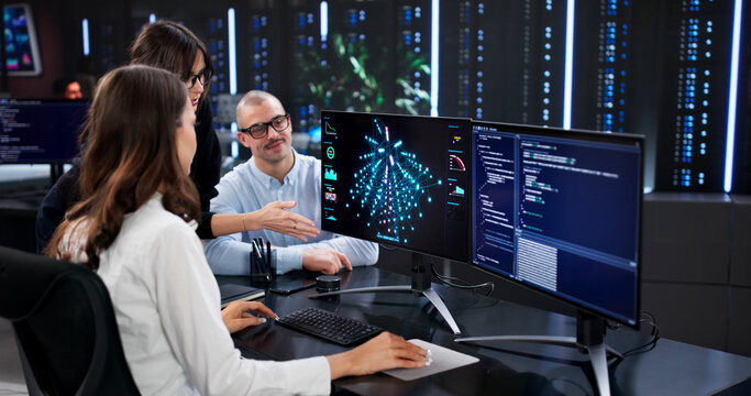 The Cyber Security Team Analyzing Data