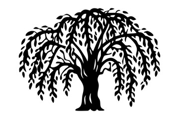 Fototapeta premium compact tree silhouette illustration for nature and landscape design