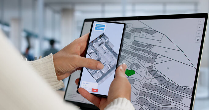 Urban Property Valuation With BIM GIS Mapping On Laptop