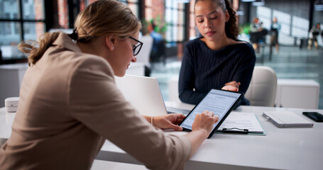 Woman Signs Legal Document With Insurer