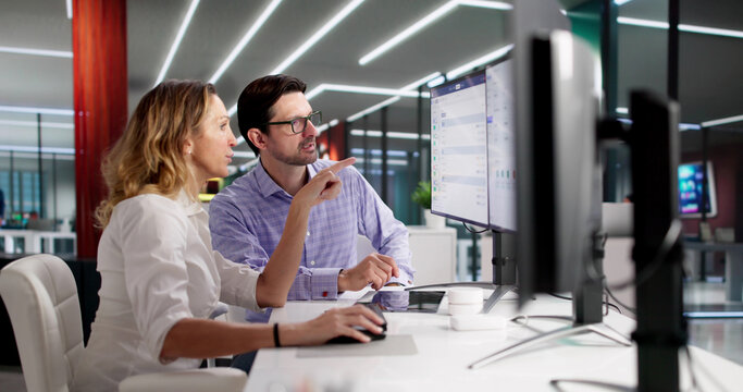 Man Using HR Software To Screen Interview Candidates