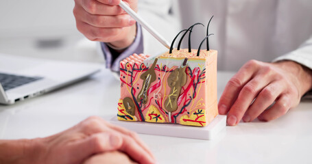 Skin Structure Explanation: Dermatologist Educating Patient