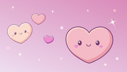 Whimsical hearts in a pastel wonderland Vector