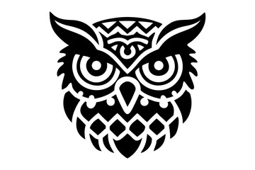 Naklejka premium wise owl head silhouette illustration for wildlife and nature design