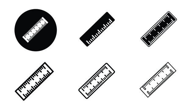 Set of ruler icons - Vector icon set - Glyph and solid icon set - Icon vector - Flat Design Icon - line icon set