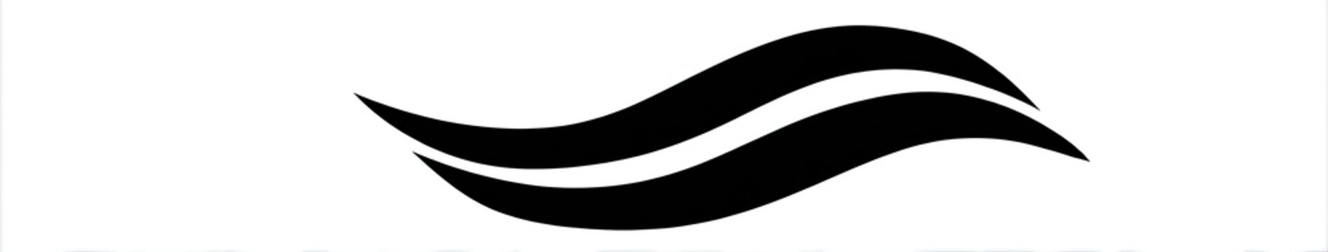 Abstract S-shaped, black wavy lines on a white background