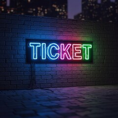 Obraz premium Neon sign on brick wall displaying 