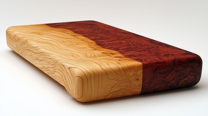 Wooden cutting board, two-toned, studio shot, food prep