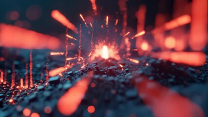 Abstract data analysis visualizing a digital explosion - Powered by Adobe