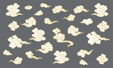 Eastern traditional auspicious cloud illustration design