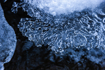 渓流の氷	