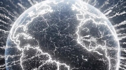Abstract globe with glowing network lines, representing global connectivity and technological advancement. - Powered by Adobe