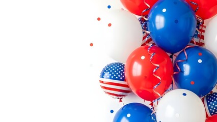 Patriotic balloons and confetti for independence day celebrations