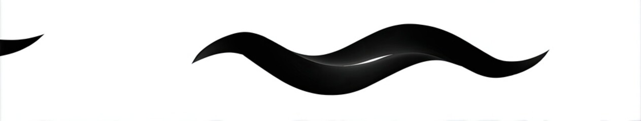 Sleek, glossy, black curved shapes on white