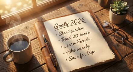 New Year Goals 2026, Planning and Organization, Vision Board