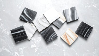 Elegant Marble Tiles - A Study in Texture and Design.